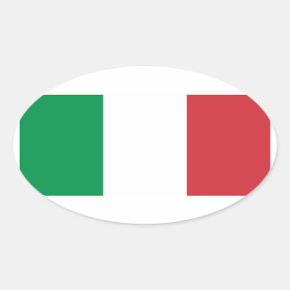 Italien - Italienska Flagga Ovalt Klistermärke