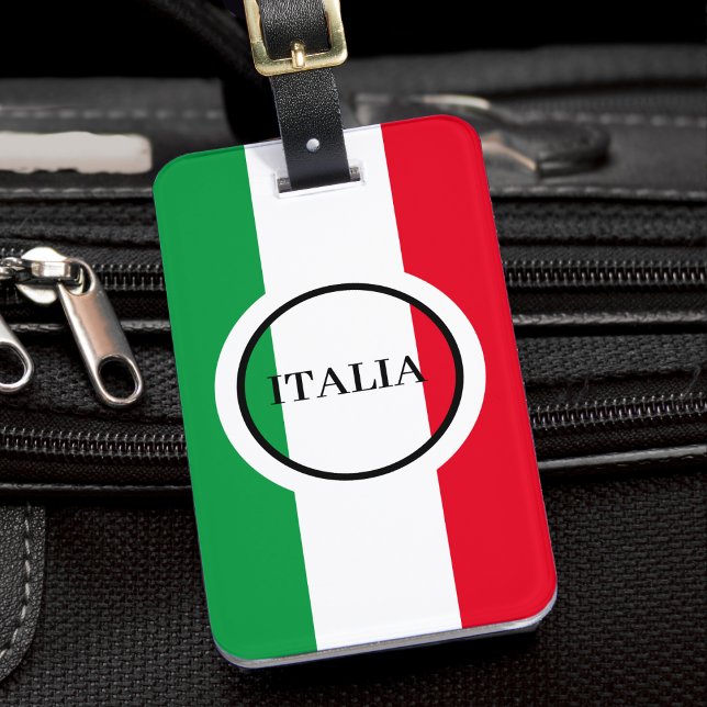 Italien Italienska Flagga Red White Grönt Italia Bagagebricka (italy italian flag italia luggage tag)