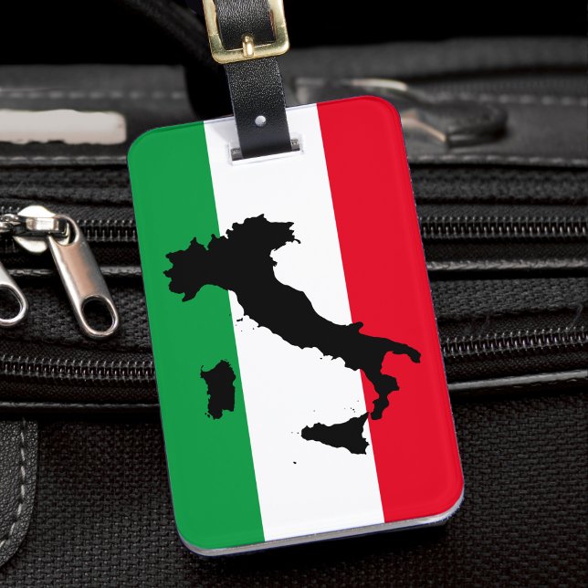 Italien Italienska Flagga Red White Grönt Italia K Bagagebricka (italy italian flag map luggage tag)