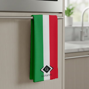 Italien Italienska Flagga Red White Grönt Italia M Kökshandduk
