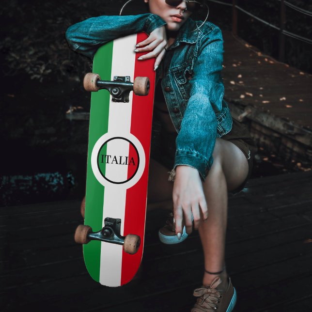 Italien Italienska Flagga Red White Grönt Italia Mini Skateboard Bräda 18,5 Cm (Italy Italian Flag Red White Green Italia Skateboard)