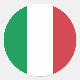 Italien (italienska) Flagga Runt Klistermärke