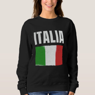 Italien Italienska Flagga Stor Fet Enkel Landstöd T Shirt