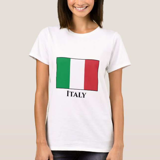 Italien (italienska) Flagga T Shirt (Framsida)