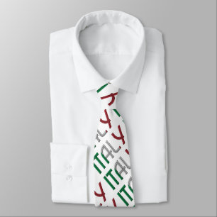 Italien Italienska Flagga Typografi Mönster Slips