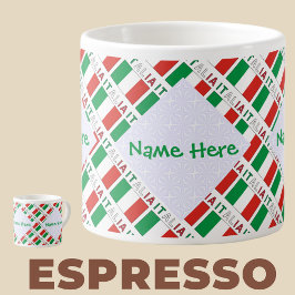 Italien Italienska Flaggan Klinker Grön Personlig Espressomugg