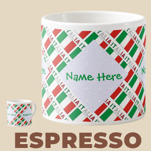 Italien Italienska Flaggan Klinker Grön Personlig Espressomugg