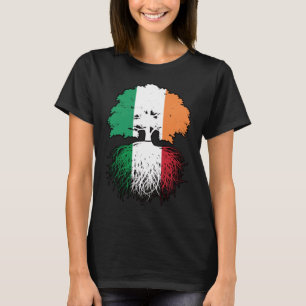 Italien Italienska Irish Ireland Träd Roots Flagga T Shirt