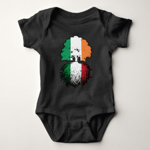 Italien Italienska Irish Ireland Träd Roots Flagga T Shirt