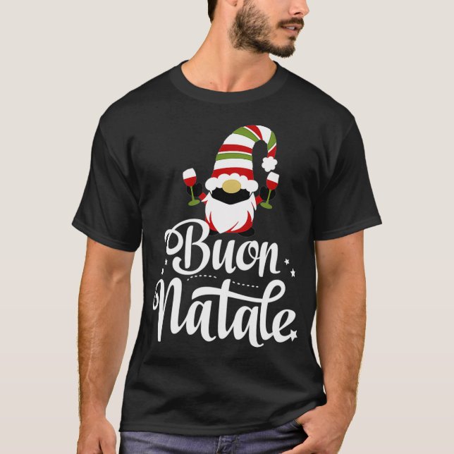 Italien Italienska jultomten Buon Natale T Shirt (Framsida)