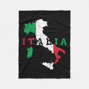 Italien Italienska Karta Flagga Pridet Gift Herita Fleecefilt