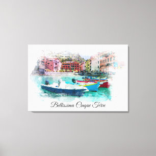 ** Italien Italienska språket Art Cinque Terra AP1 Canvastryck