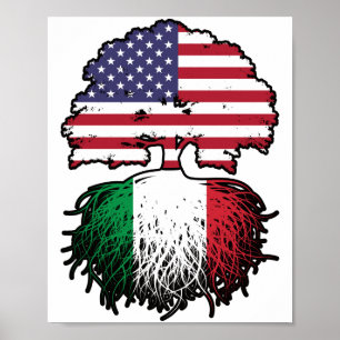 Italien Italienska USA Förenta Stater Amerika Poster