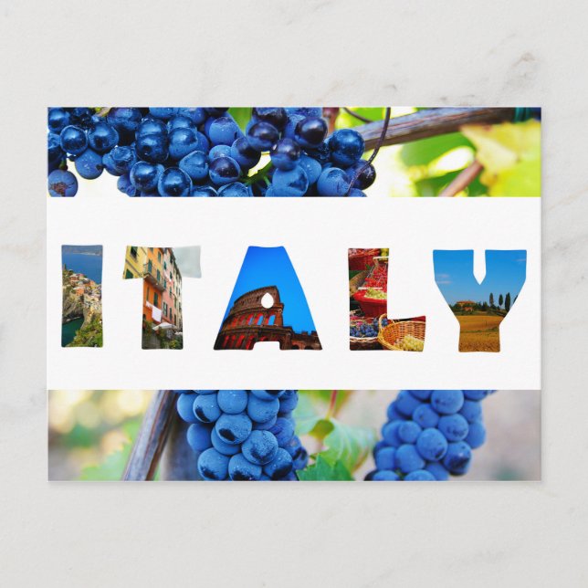 Italien Italienska Vineyard Travel Photos Vykort (Framsida)