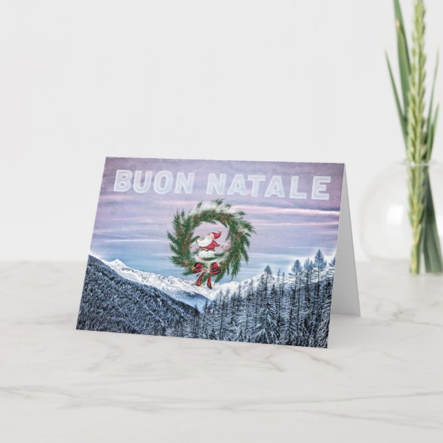 * Italien Italienskt Buon Natale-julkort Kort (Framsida)