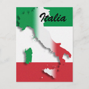 Italien Italienskt vykort för Flagga