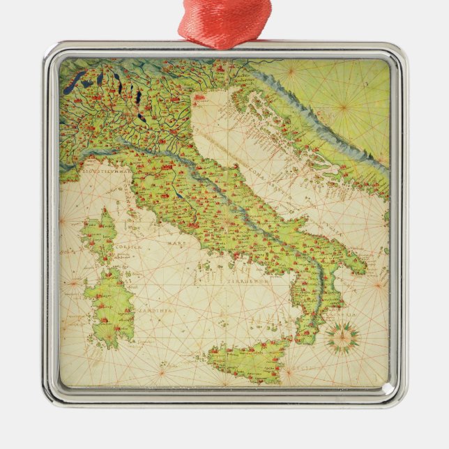 Italien Julgransprydnad Metall (Framsidan)
