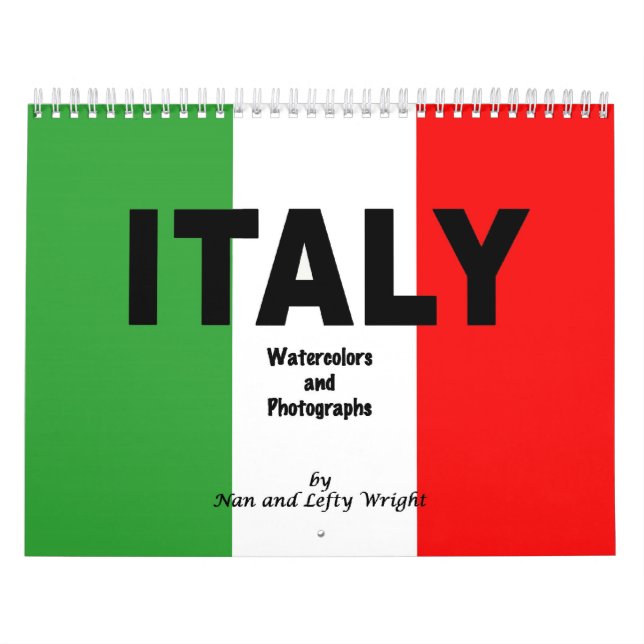 Italien Kalender över foton och vattenfärger (Omslag)