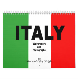 Italien Kalender över foton och vattenfärger