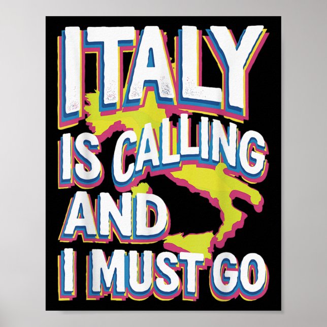 Italien kallar resekonst poster (Framsidan)