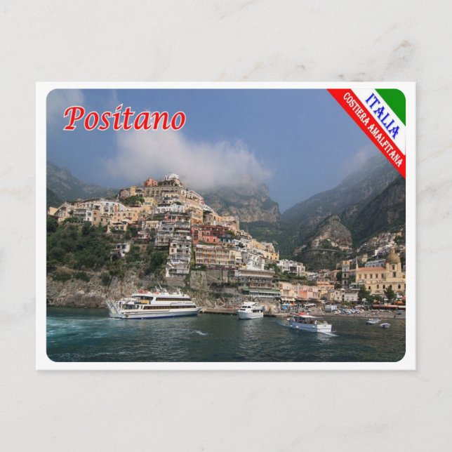 Italien - Kampanien - Amalfi Kusten - Positano - Vykort (Framsida)