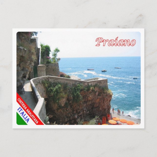 Italien - Kampanien - Amalfi Kusten - Praiano - Vykort (Framsida)