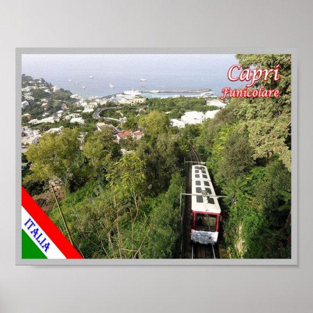 Italien - Kampanien - Capri - Funikulär - Poster (Framsidan)