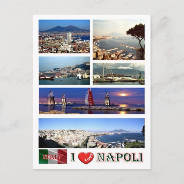 Italien - Kampanien - Neapel - Jag älskar - Vykort (Framsida)