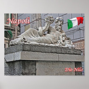 Italien - Kampanien - Neapel - Nilguds staty - Poster