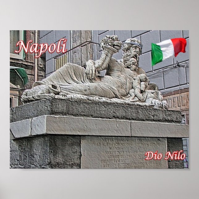 Italien - Kampanien - Neapel - Nilguds staty - Poster (Framsidan)