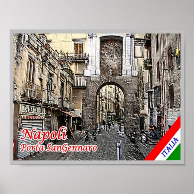Italien - Kampanien - Neapel - Porta San Gennaro - Poster (Framsidan)