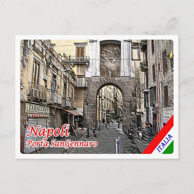 Italien - Kampanien - Neapel - Porta San Gennaro - Vykort (Framsida)