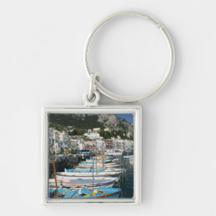 ITALIEN, Kampanien, (Neapelbukten), CAPRI: Marina Fyrkantig Silverfärgad Nyckelring
