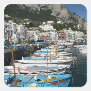 ITALIEN, Kampanien, (Neapelbukten), CAPRI: Marina Fyrkantigt Klistermärke