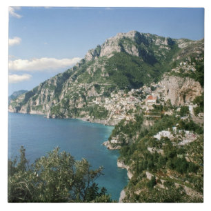 Italien, Kampanien, Sorrentinahalvön, Positano, Kakelplatta