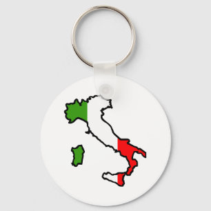 Italien Karta Flagga Nyckelring