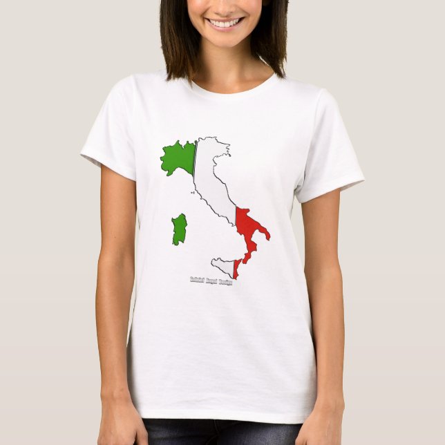 Italien Karta Flagga Tröja (Framsida)