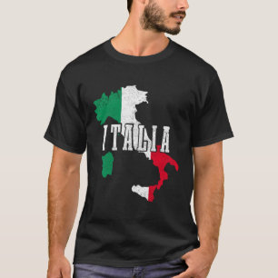 Italien Karta Italia Italienska Flagga Pride T Shirt