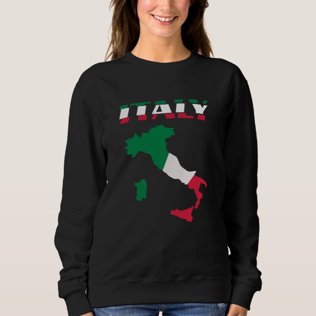 Italien Karta Italienska Italien T Shirt (Framsida)
