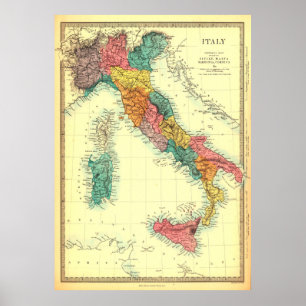 Italien karta Poster