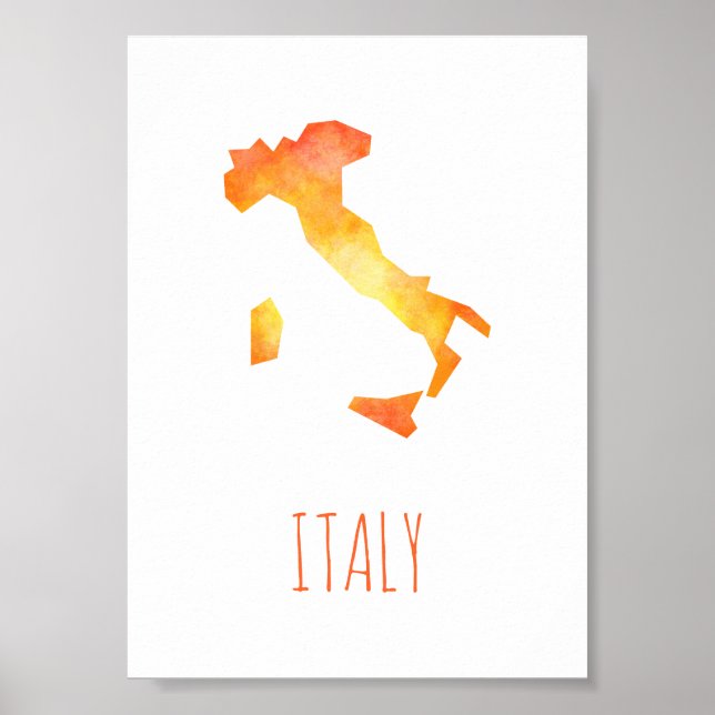Italien Karta Poster (Framsidan)