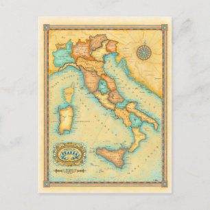 Italien Karta Vykort