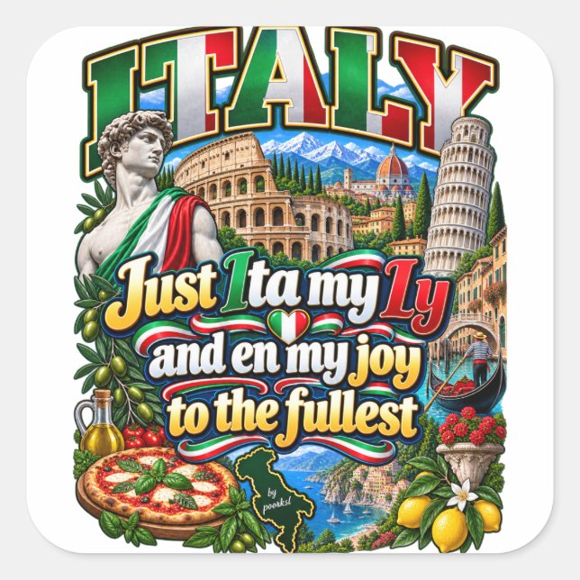 Italien klistermärke (Framsida)
