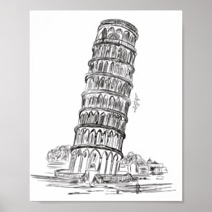 Italien konst Pisa Torn poster