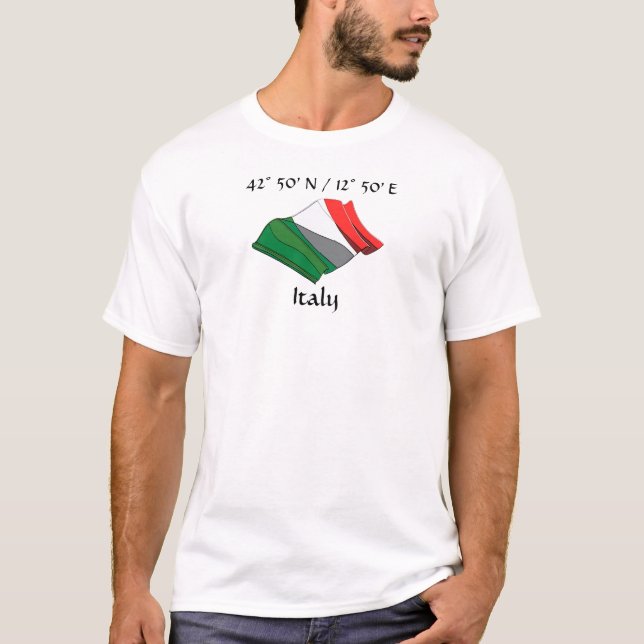 Italien Land Flagga T-Shirt (Framsida)