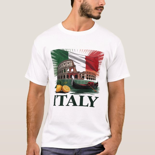 Italien Landmark Passion T-Shirt Design (Framsida)