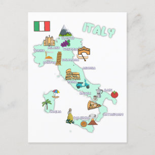 Italien Landmarks Turiststäder i attraktion Vykort