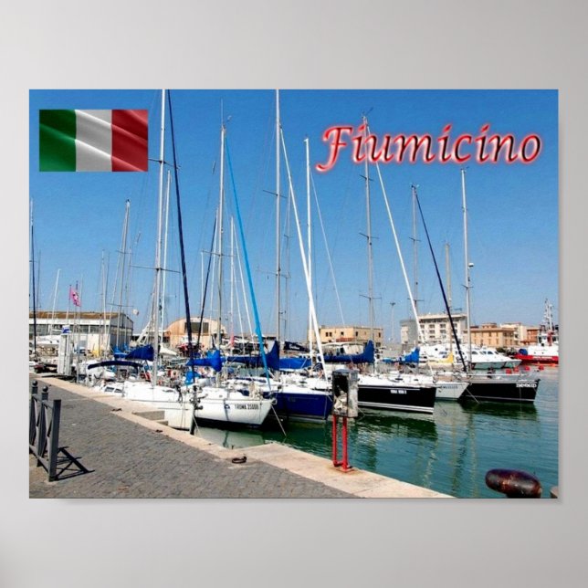 Italien - Latium - Fiumicino - Harbour - Poster (Framsidan)