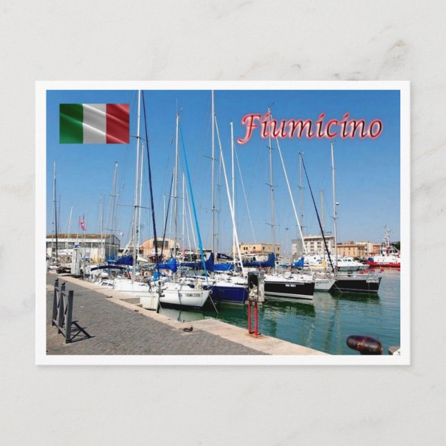 Italien - Latium - Fiumicino - Harbour - Vykort (Framsida)