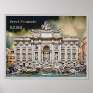 Italien - Latium - Rom - Trevi Fontän - Poster